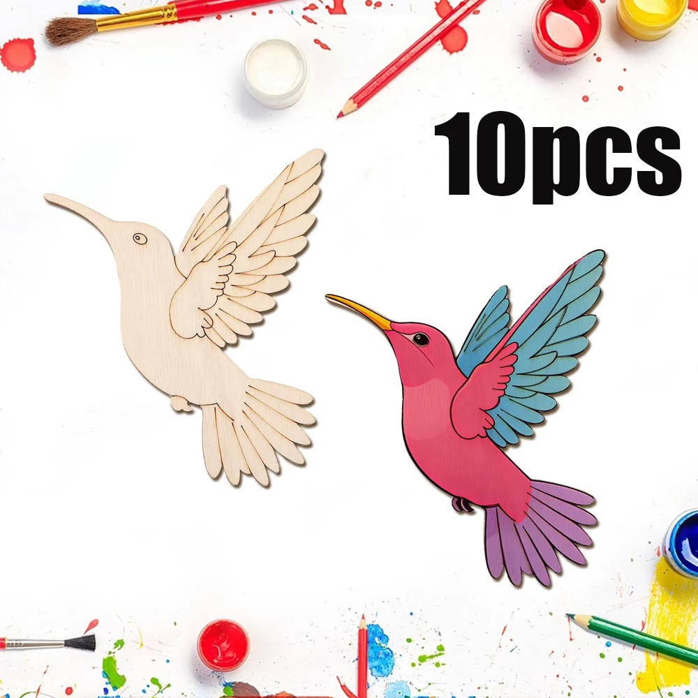 Art Craft Decoration - 10 قطع من الخشب غير المكتمل