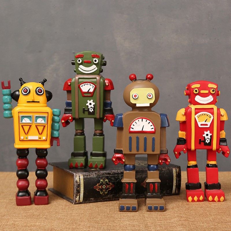 Art Craft Robot - تماثيل روبوت كرتونية للزينة، حرف يدوية