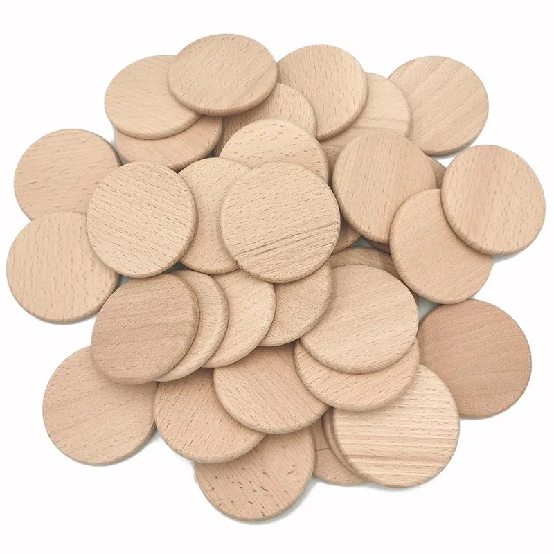 Art Craft Game - 50 قطعة من الدوائر الخشبية غير