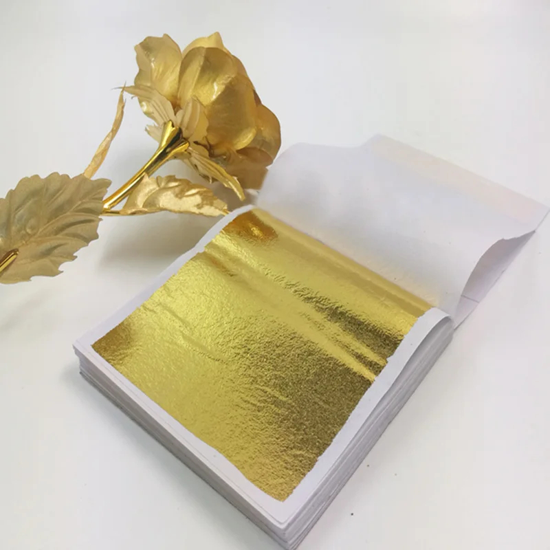 100 قطعة من أوراق الذهب والفضة - مراجعة Art Craft Leaves وسعره