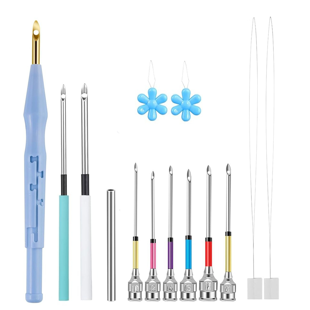 14 قطعة مجموعة إبرة لكمة قابل  - مراجعة Punch Needle Kit وسعره