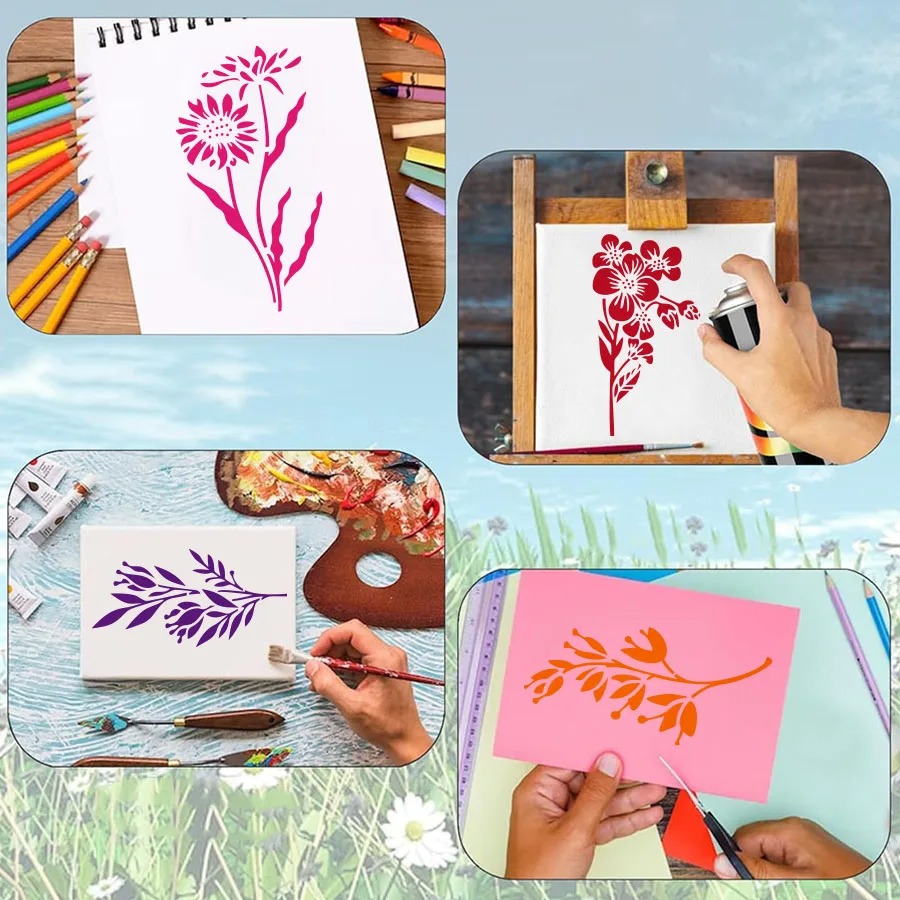 18 قطعة من قوالب الرسم القابلة - مراجعة Art Craft Leaves وسعره
